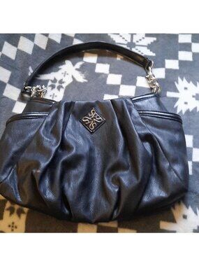 Simply Vera Vera Wang Black Faux Leather Chain Strap Shoulder Handbag
